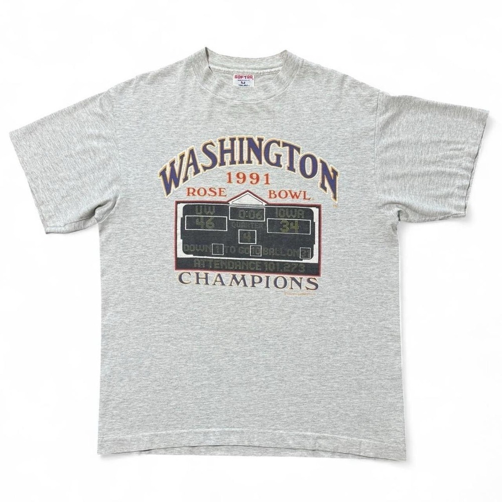 Vintage 1991 Washington Huskies NCAA Rose Bowl Football T-shirt XL